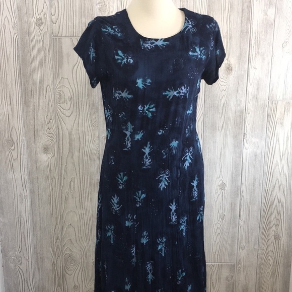 Summer Dress Handmade Blue Floral Size 10 - Picture 1 of 10